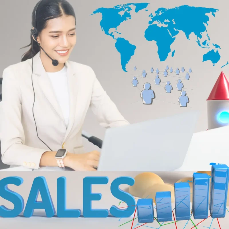 International sales representatives executing multilingual sales strategies to engage a diverse customer base.